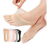 Qauxbul Lot de 5 paires de chaussettes orthopédiques de compression pour oignon, chaussettes basses invisibles à cinq doigts (chaussettes à orteils-B)