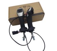 QAVLXIE Poignée de Joystick en fer for pelle sur roues, Conversion de tondeuse, Triple bouton poussoir, Valve pilote, poignée en caoutchouc(1 pair)