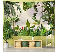 QAWD Palmier suspendu tissu tenture murale feuille tropicale fleur motif plage tenture murale fond animal tapisserie A11 150X200 CM