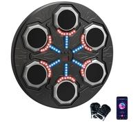 Qawner Machine de Boxe Musicale, 15 Modes de Vitesse, 2025 Nouvelle LED Boxe Mural Musique avec Gants de Boxe, Bluetooth, Comptage Intelligent et Bluetooth Musicboxing pour Adultes et Enfants (Noir)