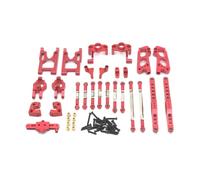 QAWRYV pour WLtoys 12423 12427 12428 FY 1/12 Métal Bras Oscillant Ensemble Biellettes Direction Pièces Accessoires Voiture Télécommandée Mise À Niveau Remplacement Pièces Voiture RC(Red)