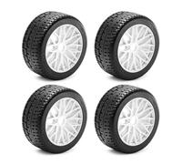 QAWRYV RC Pneus Voiture pour Arrma 1/7 4 Pièces Pneus 100 × 42 Mm 17 Voitures Télécommandées Hexagonales Camions Véhicules Tout-Terrain À Chenilles Mises Niveau Remplacement Réparation(White)