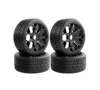 QAWRYV RC Pneus Voiture pour Arrma pour Felony 6S pour BLX pour Typhon 3S pour MEGA550 pour Limitless 4 Pneus 2,9 Pouces Diamètre Extérieur 3,94 Moyeu Roue Nid d'abeille Voiture Télécommandée