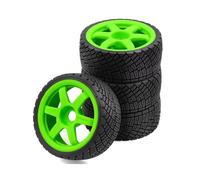 QAWRYV RC Pneus Voiture pour Arrma pour KM C3 pour Mustang CNE 1/7/8 17 Mm Moyeux Pneus Roue Véhicules Tout-Terrain Télécommandés Pièces Accessoires Remplacement Réparation(Green)