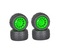 QAWRYV RC Pneus Voiture pour Arrma pour Typhon pour Grom pour Granite 4 Pièces Hexagone 12 Mm 1/18 Roues Pneus Camion Radiocommandé Accessoires Mises À Niveau Remplacement Réparation(Green)