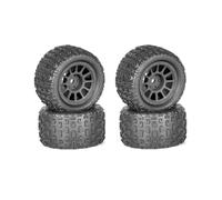QAWRYV RC Pneus Voiture pour Arrma pour Typhon pour Grom pour Granite 4 Pièces Hexagone 12 Mm 1/18 Roues Pneus Camion Radiocommandé Accessoires Mises À Niveau Remplacement Réparation(Black)