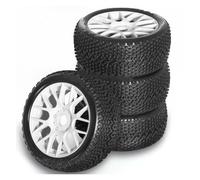 QAWRYV RC Pneus Voiture pour Arrma pour Typhon pour Talion pour Traxxas pour Team pour Losi pour Kyosho pour HPI pour HSP 4 Pièces 110 Mm 1/8 Roues Pneu 17 Mm Hex RC Off-Road(White)