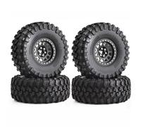 QAWRYV RC Pneus Voiture pour Axial pour SCX10 pour Wraith RR10 pour Capra pour Traxxas pour TRX4 YK4082 YK4083 1/10 Ensemble Jantes Pneus Métal 135 Mm 2,2" Beadlock Voiture(Black)