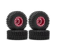 QAWRYV RC Pneus Voiture pour Axial pour SCX24 pour Gladiator pour Bronco C10 pour JLU pour Deadbolt 1.0 Roues Jantes À Cuvette Profonde Décalage Négatif 7 Mm avec Pneus Voiture RC(Red)