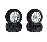 QAWRYV RC Pneus Voiture pour MJX pour Hyper Go pour Wltoys pour SCY pour Haiboxing 16207 H16PL 1/14 1/12 1/8 1/16 Moyeu Roue Métal Roues Mise Niveau Voiture RC Accessoires(Silver)