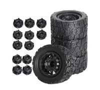 QAWRYV RC Pneus Voiture pour Traxxas pour Arrma pour Axial pour Losi 4WD pour HSP 1/10 Pneus Jantes avec Hexagones 12 Mm/0,47 Po 14 55 Voiture Télécommandée Rechange Réparation