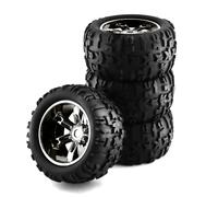 QAWRYV RC Pneus Voiture pour Traxxas pour Maxx pour E-Revo pour Kyosho 4 Pièces 1/8 Pneus 156 Mm Jantes 17 Hexagone Voiture Télécommandée Véhicules Chenilles Mises Niveau(Light Grey)