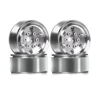 QAWRYV RC Pneus Voiture pour Traxxas pour Trx4-m pour Defender pour Bronco pour Trx4m pour Axial pour Scx24 pour FMS 1/18 4 Pièces 1.0'' Roues Métal Moyeu Jante Rc Crawler Voiture(Silver)