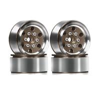 QAWRYV RC Pneus Voiture pour Traxxas pour Trx4-m pour Defender pour Bronco pour Trx4m pour Axial pour Scx24 pour FMS 1/18 4 Pièces 1.0'' Roues Métal Moyeu Jante Rc Crawler Voiture(Brown)