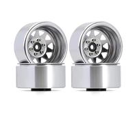 QAWRYV RC Pneus Voiture pour TRX4 pour Axial pour SCX10 90046 W1940 1/10 Deep Dish Negative Offset 8.9mm Metal 1.9" Beadlock Wheel Rim Hub RC Crawler Car Accessory(Silver)