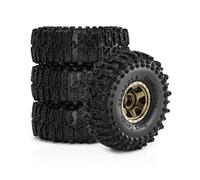 QAWRYV RC Pneus Voiture pour TRX4M pour SCX24 1/18 4 Pièces 63 Mm 1,0" Ensemble Pneus Roue Billes Métal Mise Niveau Accessoires Réparations Véhicules Chenilles RC(Brown)