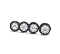 QAWRYV RC Pneus Voiture pour WLtoys 284131 K969 K979 K989 K999 P929 P939 1/28 Roue Métal Souple Pneu Voiture Télécommandée Réparations Voitures Course Pièces Rechange(Silver)