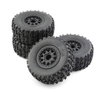 QAWSED Compatible avec Traxxas pour Slash pour Arrma pour SENTON 10SC 1/10 RC Car 4Pcs 112mm Short Course Truck Pneus Pneu Roue avec 12mm Hex Roue Voiture RC