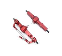 QAWSED Compatible avec WPL C14 C24 B14 C74 C74-1 B24 B16 B36 Pièces De Mise À Niveau Voitures Télécommandées, Accessoires De Modification, Essieu Avant Et Arrière en Métal RC Essieu(Red)