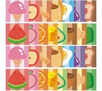 Qaxrocyn Lot de 30 notes adhésives mignonnes - 15 motifs inscriptibles amovibles - Autocollants Kawaii Peach Ice Cream Pain Pastèque Cadeau pour Noël, anniversaire, Saint-Valentin, école et bureau.