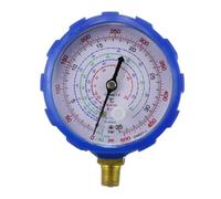 QAXRZCUCD Manomètre de collecteur de climatisation Haute/Basse Pression R134a R404a R22 R410a, manomètre de réfrigérant avec Valve 500PSI 800PSI(Blue 0-500PSI)