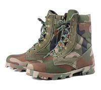 QAXZESA Bottes Tactiques Camouflage Montantes pour Homme, Respirantes, à Fermeture éclair latérale, idéales pour Le Combat, la randonnée et l'entraînement Militaire.,Camouflage,43