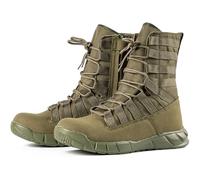 QAXZESA Hommes Jungle militaire tactique bottes de Combat en plein air marche Camping à lacets bottes Trekking randonnée chaussures respirant,Green-43