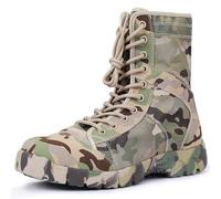 QAXZESA Pour des hommes Chaussures camouflage Bottines tactiques d'extérieur pour le désert Bottes respirantes ultralégères Bottes de combat militaires Botte de patrouille de l'armée,Green-38