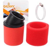 QAZAKY Filtre à air universel rouge coudé 35mm double mousse pod performance nettoyeur 50cc 70cc 90cc 110cc 125cc moto ATV Quad Scooter Go Kart cyclomoteur Pit Dirt Racing Super Pocket Mini Bike