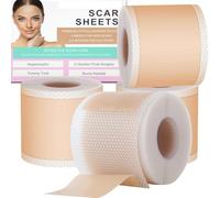 QaZanteiar Paquet de 4 rouleaux-Feuilles de Cicatrice en Silicone (1,6" x 59" - 1.5M), Pansement Silicone Cicatrice Prédécoupé et Imperméable, Réparation de Cicatrices Sans Douleur
