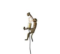 Qazqa animal monkey - Applique murale - 1 lumière - L 28 cm - Noir et Or - Classique/Antique - éclairage intérieur - Salon I Chambre I Cuisine I Salle à manger