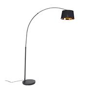 Qazqa arc-basic - Lampadaire - 1 lumière - H 176 cm - Noir - Moderne - éclairage intérieur - Salon I Chambre