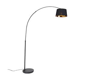 Qazqa arc-basic - Lampadaire - 1 lumière - H 176 cm - Noir - Moderne - éclairage intérieur - Salon I Chambre
