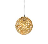 Qazqa Art Deco Art Deco Hanglamp Goud - Maro Aluminium /Acier Doré/Laiton Rond / Luminaire / Lumiere / Éclairage / Intérieur / Salon / Cuisine E27 Max. 1 X 40 Watt Doré