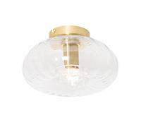 Qazqa Art Deco Art Deco Plafondlamp Goud Met Glas - Ayesha Verre /Acier Doré Rond / Luminaire / Lumiere / Éclairage / Intérieur / Salon / Cuisine E27 Max. 1 X 25 Watt Doré