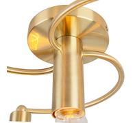 Qazqa Art Deco Plafonnier Art Déco Laiton 4 Lumières - Facil Métal Laiton Autres / Luminaire / Lumiere / Éclairage / Intérieur / Salon / Cuisine E27 Max. 4 X 60 Watt Doré