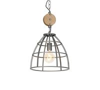 Qazqa arthur - Suspension - 1 lumière - Ø 34 cm - Gris foncé - Rustique - éclairage intérieur - Salon I Chambre I Cuisine I Salle à manger