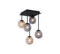 Qazqa athens - Plafonnier - 5 lumière - Ø 25.5 cm - Noir et Or - Moderne - éclairage intérieur - Salon I Chambre I Cuisine I Salle à manger
