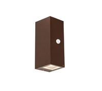 Qazqa baleno - Applique murale avec détecteur - 2 lumière - L 8.3 cm - Brun rouille - Rustique - éclairage extérieur