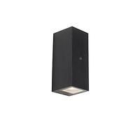 QAZQA baleno - Applique murale avec détecteur - 2 lumière - L 83 mm - Noir - Moderne - éclairage extérieur