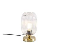 Qazqa banci - Lampe de table - 1 lumière - Ø 140 mm - Doré/Laiton - Art Deco - éclairage intérieur - Salon I Chambre I Cuisine I Salle à manger