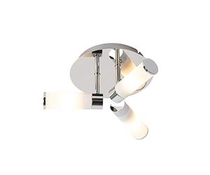 Qazqa bath - Plafonnier - 3 lumière - Ø 28.5 cm - Chrome - Moderne - éclairage extérieur - Salle de bains