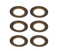 QAZQA Blanca Spot encastré - set de 6 - 9x9cm - LED incl. - 3 niveaux de gradation - IP44 - noir mat 6x SW1187214