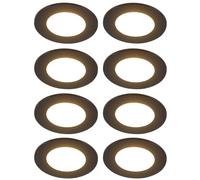 QAZQA Blanca Spot encastré - set de 8 - 9x9cm - incl. LED - réglable en 3 étapes - IP44 - noir mat 8x SW1187214