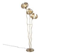 Qazqa botanica - Lampadaire - 3 lumière - H 182 cm - Doré/Laiton - Rétro - éclairage intérieur - Salon I Chambre I Cuisine I Salle à manger