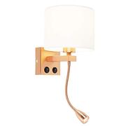 Qazqa brescia combi - LED Applique murale avec bras flexible - 1 lumière - H 420 mm - Blanc - Moderne - éclairage intérieur - Salon I Chambre I Cuisine I Salle à manger