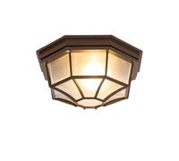 Qazqa bri - Plafonnier - Ø 26.5 cm - Brun rouille - Rustique - éclairage extérieur