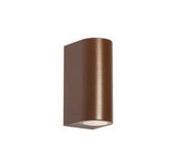 Qazqa Buiten wandlamp roestbruin kunststof ovaal 2-lichts - Baleno