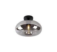 Qazqa busa - LED Dimmable Plafonnier variateur inclus - 1 lumière - Ø 28 cm - Noir - Art Deco - éclairage intérieur - Salon I Chambre I Cuisine I Salle à manger