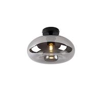 Qazqa busa - Plafonnier - 1 lumière - Ø 28 cm - Noir - Art Deco - éclairage intérieur - Salon I Chambre I Cuisine I Salle à manger